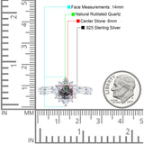 Art Deco Round Natural Stone Flower Ring