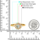 Art Deco Round Natural Stone Flower Ring