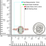 Art Deco Oval Natural Stone Halo Ring