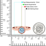 Minimalist Round Natural Stone Solitaire Ring