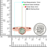 Minimalist Round Natural Stone Solitaire Ring