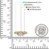 Art Deco Round Natural Stone Leaf Style Ring