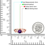 Minimalist Round Natural Stone Solitaire Ring