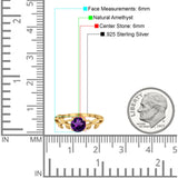 Minimalist Round Natural Stone Solitaire Ring