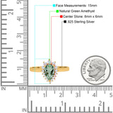 Art Deco Pear Natural Stone Wedding Ring