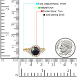 Art Deco Round Natural Stone Flower Ring