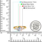 Art Deco Round Natural Stone Leaf Style Ring