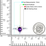 Pear Teardrop Natural Stone Chevron Ring