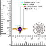 Pear Teardrop Natural Stone Chevron Ring