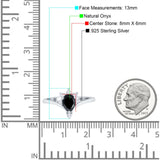 Pear Teardrop Natural Stone Chevron Ring