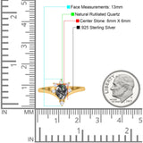 Pear Teardrop Natural Stone Chevron Ring