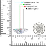 Art Deco Round Natural Stone Wedding Ring