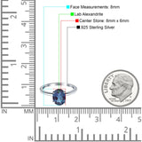  Oval Natural Stone Solitaire Cathedral Ring
