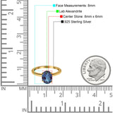  Oval Natural Stone Solitaire Cathedral Ring