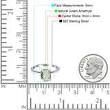  Oval Natural Stone Solitaire Cathedral Ring
