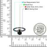  Oval Natural Stone Solitaire Cathedral Ring