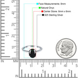  Oval Natural Stone Solitaire Cathedral Ring