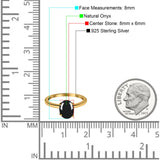  Oval Natural Stone Solitaire Cathedral Ring