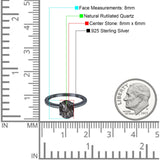  Oval Natural Stone Solitaire Cathedral Ring