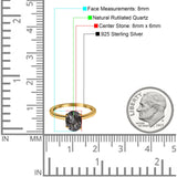  Oval Natural Stone Solitaire Cathedral Ring