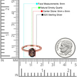  Oval Natural Stone Solitaire Cathedral Ring
