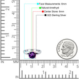  Round Natural Stone Solitaire Cathedral Ring