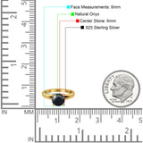 Round Natural Stone Solitaire Cathedral Ring