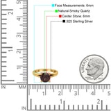  Round Natural Stone Solitaire Cathedral Ring