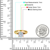  Round Natural Stone Solitaire Cathedral Ring
