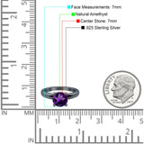  Round Natural Stone Solitaire Cathedral Ring