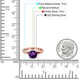  Round Natural Stone Solitaire Cathedral Ring