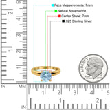  Round Natural Stone Solitaire Cathedral Ring