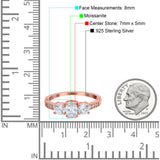 Three Stone Oval Natural Stone Trio Ring