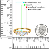 Three Stone Oval Natural Stone Trio Ring