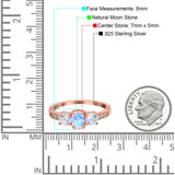 Three Stone Oval Natural Stone Trio Ring