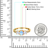 Three Stone Oval Natural Stone Trio Ring