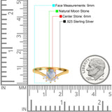 Art Deco Round Natural Stone Wedding Ring