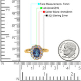 Art Deco Oval Natural Stone Flower Ring