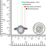 Art Deco Oval Natural Stone Flower Ring