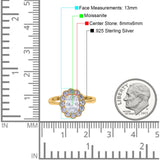 Art Deco Oval Natural Stone Flower Ring