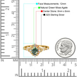 Art Deco Oval Natural Stone Halo Ring