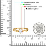 Floral Pear Teardrop Natural Stone Wedding Ring