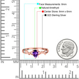 Floral Pear Teardrop Natural Stone Wedding Ring