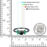 Art Deco Round Natural Stone Floral Ring