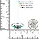 Art Deco Round Natural Stone Floral Ring