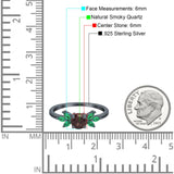 Art Deco Round Natural Stone Floral Ring