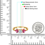 Art Deco Round Natural Stone Floral Ring