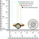 Art Deco Round Natural Stone Floral Ring