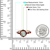 Art Deco Round Natural Stone Floral Ring