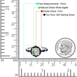 Art Deco Round Natural Stone Floral Ring